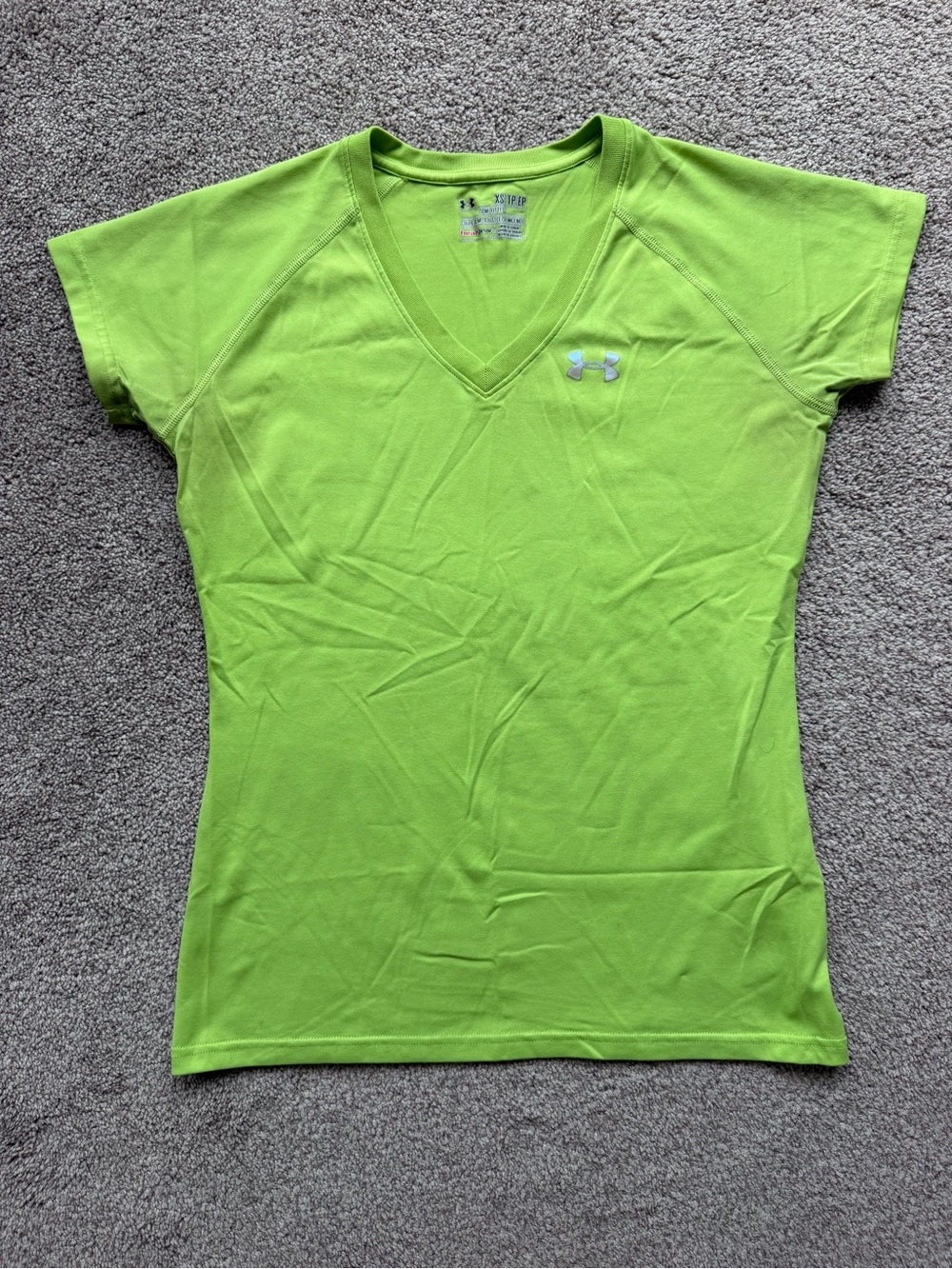 Under Armour Lime Green Women's Short-Sleeve V-Neck Performance Tee
